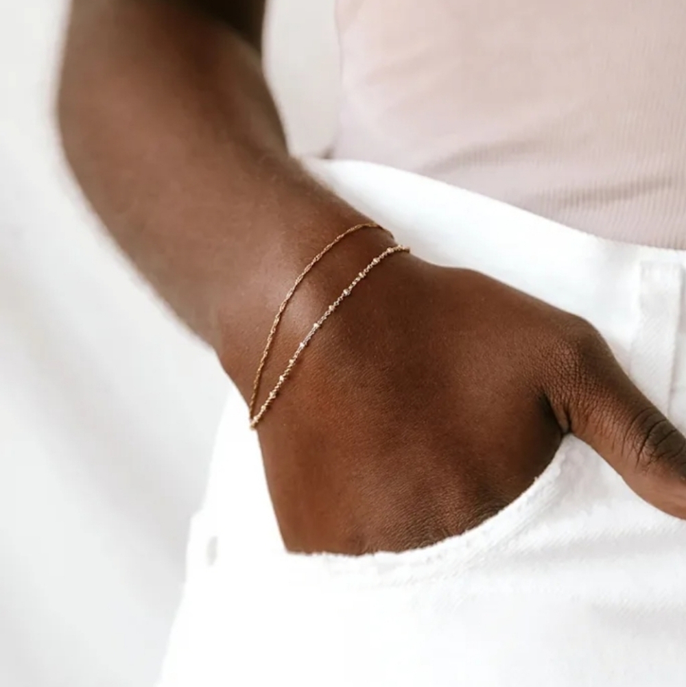 Lulus‎ Dearly Dainty 14KT Gold Plated Chain Layered Bracelet